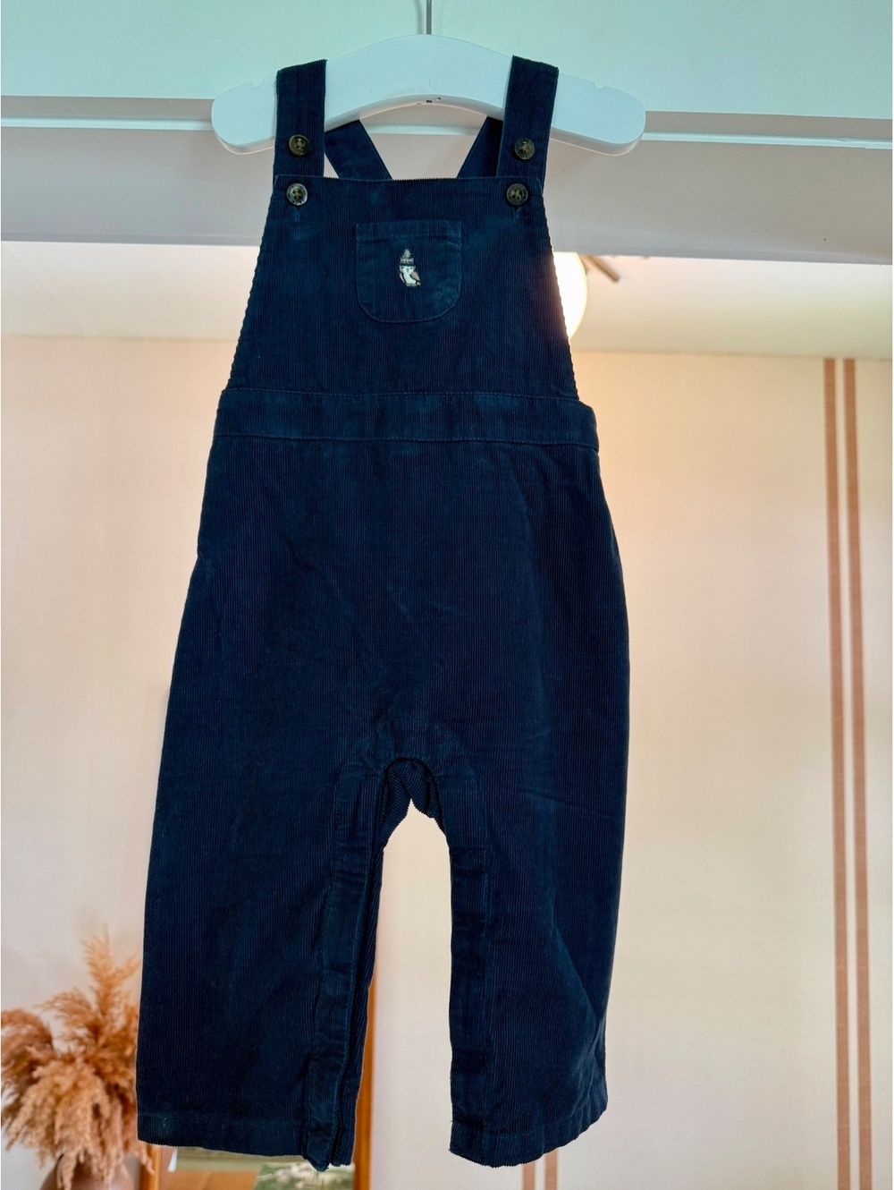 Janie and Jack Owl Corduroy Overalls Sz 6-12 Months EUC